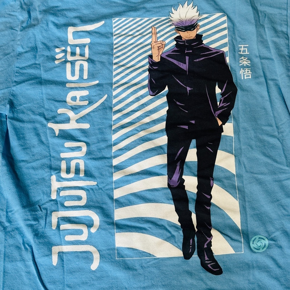 Jujutsu Kaisen - Men's Blue Medium 100% Cotton T-Shirt - Anime